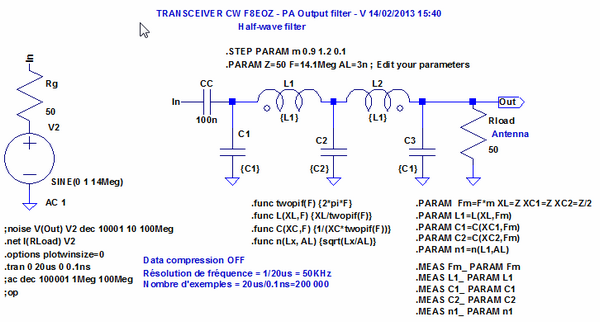 Figure 1: Filtre passe-bas du PA - Simulation LTspice en fonction du temps Figure 1: Filtre passe-bas du PA - Simulation LTspice en fonction du temps