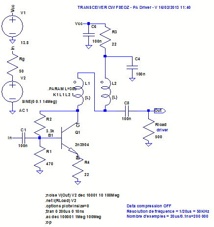 Figure 7: PA Driver - 1er Etage - Mesure de la résistance d'entrée