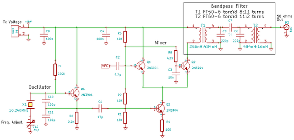 Figure 1: Oscillateur et Mélangeur de l'émetteur Figure 1: Oscillateur et Mélangeur de l'émetteur