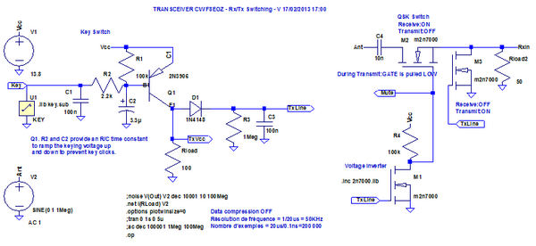 Figure 8: Bloc QSK Switch - Simulation LTspice en régime continu