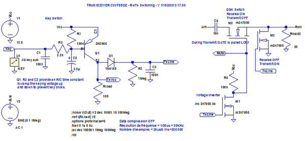 Figure 9: Bloc QSK Switch - Simulation LTspice en régime variable