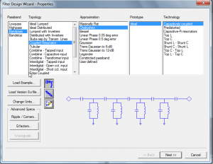 Figure 5 - Ansoft designer SV - choix du filtre