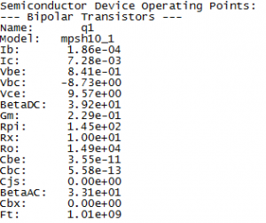 Figure 11 - LTSPICE analyse en régime continu