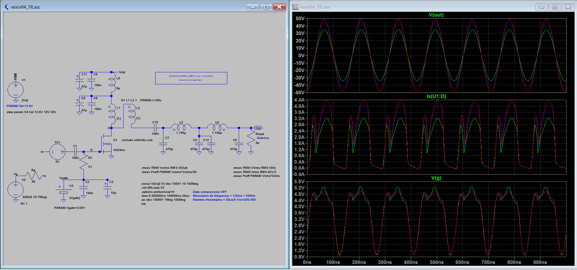 Amplificateur RF de puissance - Fichiers LTSPICE